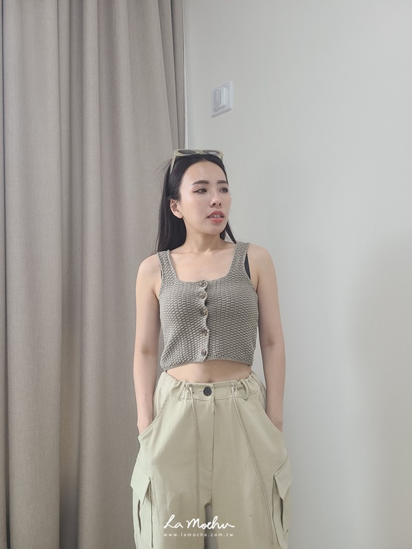 編織排扣背心